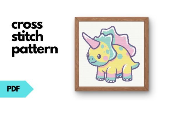 Cute Triceratops Cross Stitch Pattern Review for Gifts
