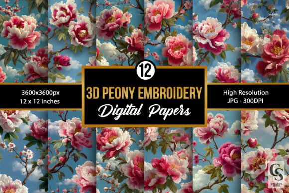 Review: 3D Pink Peony Embroidery Flower Patterns