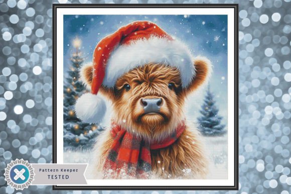 Review: Christmas Highland Cow Cross Stitch PDF for Merch