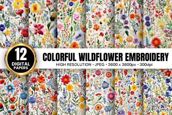 Review: Colorful Wildflowers Embroidery Patterns for Etsy