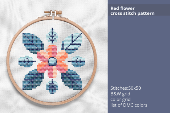 Review: Red Flower Cross Stitch Pattern by Petit Citron