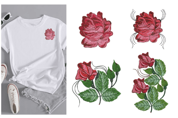Rose Flower Embroidery Design Review for Boutique Sweatshirts